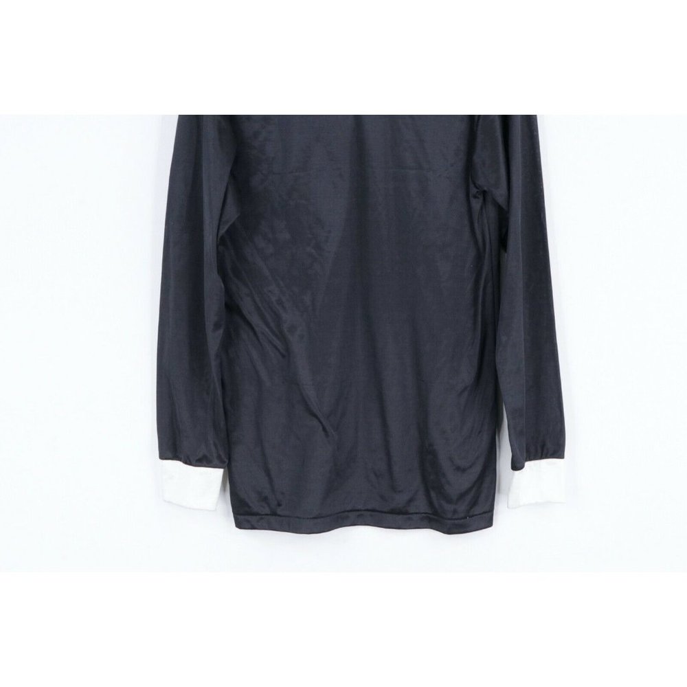 NOS Vintage 80s Umbro Collared Spell Out Long Sleeve Soccer Jersey Black Small - Picture 8 of 8